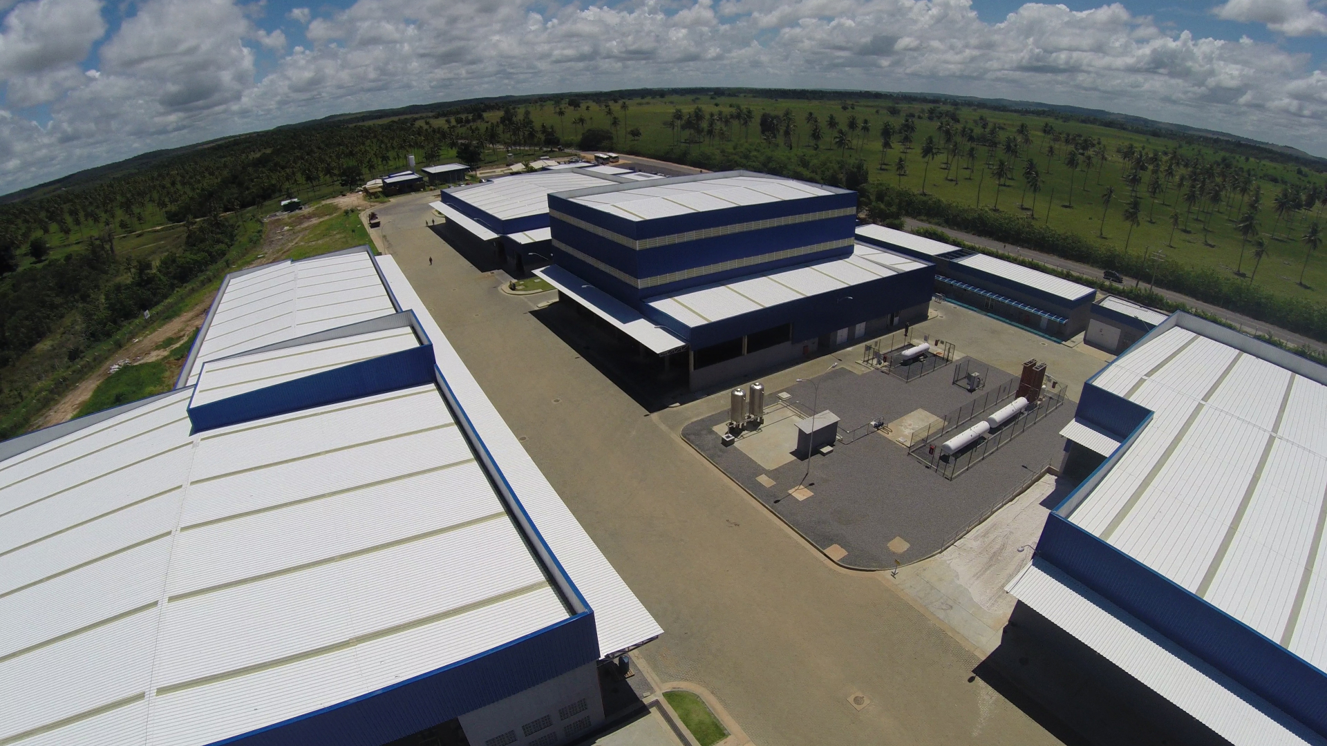 Vista aérea da unidade industrial da Frysk em Conde, Bahia